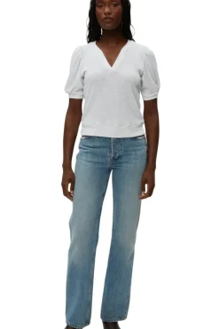 MICHAEL STARS Quinn Puff Sleeve Ribbed Top in^ Tops