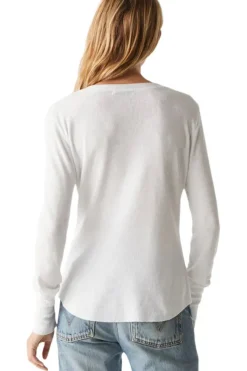 MICHAEL STARS Regan Henley Tee in White^ Tops