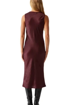 MICHAEL STARS Seema Hammered Satin Midi Dress in^ Dresses & Jumpsuits