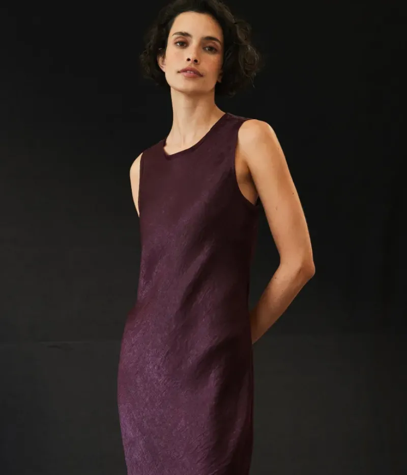 MICHAEL STARS Seema Hammered Satin Midi Dress in^ Dresses & Jumpsuits