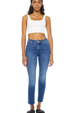 Mother Denim Mid Rise Dazzler Ankle Fray in^ Denim