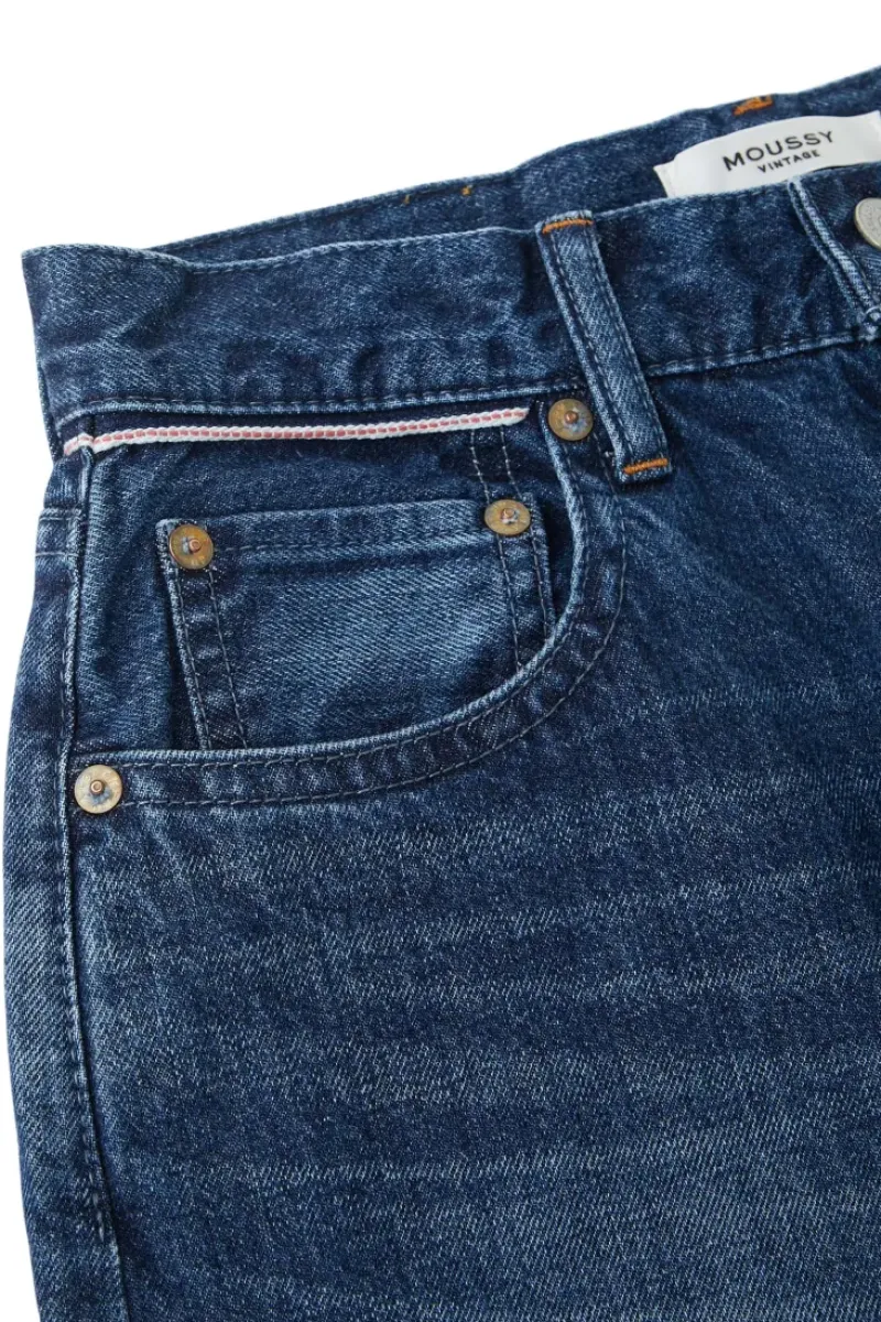 Moussy Denim Corcoran Wide Straight Leg Jeans in^ Denim
