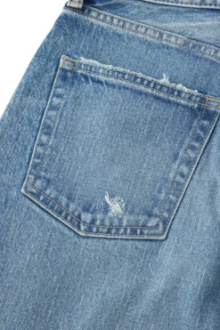Moussy Denim Mabel Wide Straight Cropped Jeans in^ Denim