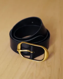 NILI LOTAN Nili's Belt in Black with Antique Brass^ Belts