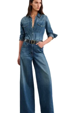 NILI LOTAN Rolland Jean in Summer Wash^ Denim