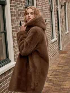 REPEAT Cashmere Faux Fur Coat in^ Blazers & Outerwear