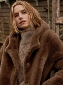 REPEAT Cashmere Faux Fur Coat in^ Blazers & Outerwear