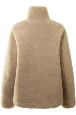 REPEAT Cashmere Faux Sherpa Leather Coat in Morro / Blush^ Blazers & Outerwear