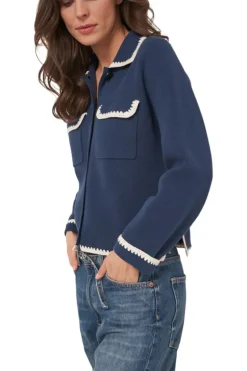 REPEAT Cashmere Polo Neck Buttoned Cardigan with Crochet Details in^ Sweaters