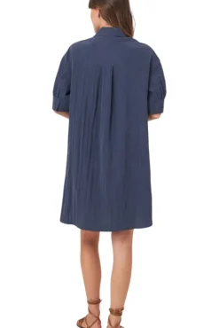 REPEAT Cashmere Shirt Dress with Short Puff Sleeves in^ Dresses & Jumpsuits
