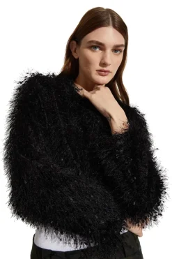 Saint Art Greta Feather Top in Black^ Tops