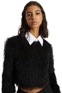 Saint Art Greta Feather Top in Black^ Tops