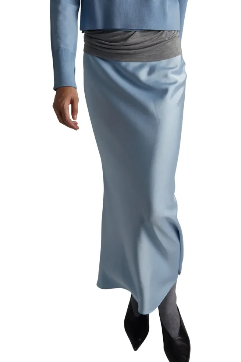 Saint Art Talia Charmeuse Maxi Skirt in^ Pants, Shorts, & Skirts