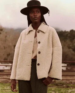The Great Cropped Plush Car Coat in^ Blazers & Outerwear