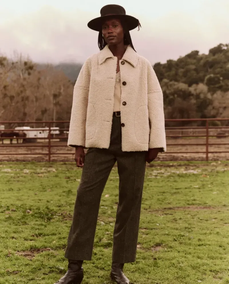 The Great Cropped Plush Car Coat in^ Blazers & Outerwear