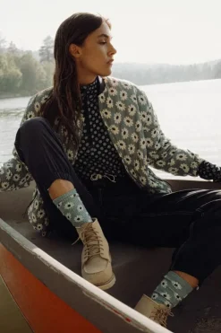 The Great Reversible Ultra Light Down Puffer in Falling Daisy - Cream^ Blazers & Outerwear