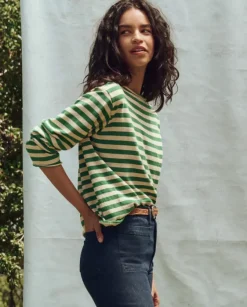 The Great Sailor Sweater in Dill Stripe^ Sweaters