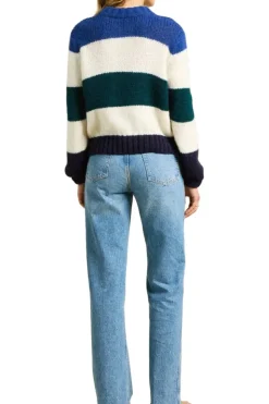 Trovata Birds of Paradis Susan Sweater in Antique White with Multi Stripes^ Sweaters