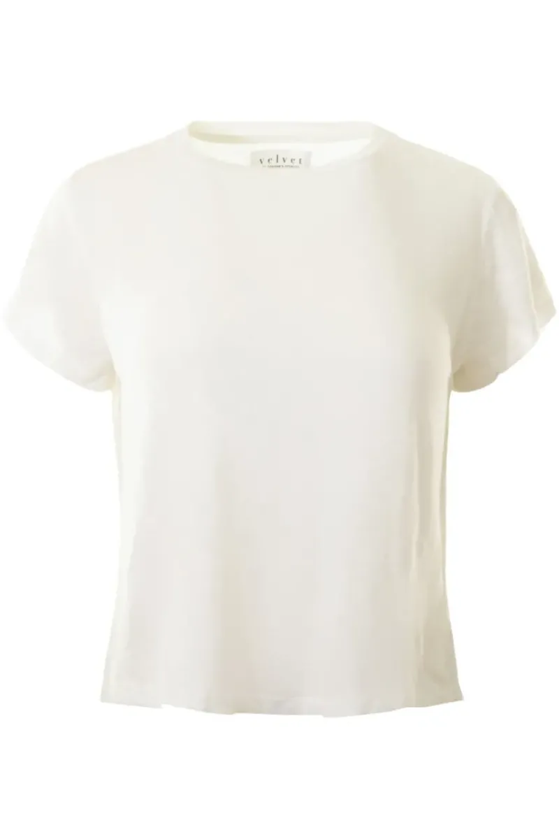 VELVET Casey Linen Short Sleeve Tee^ Tops