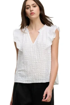 VELVET Eva Textured Cotton Gauze Top in^ Tops