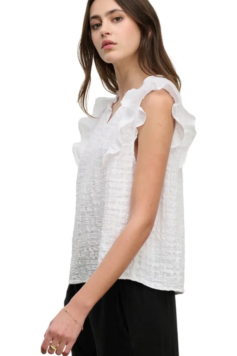 VELVET Eva Textured Cotton Gauze Top in^ Tops