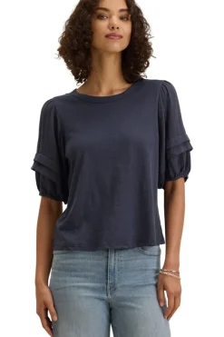 VELVET Haden Pintuck Sleeve T-shirt in^ Tops