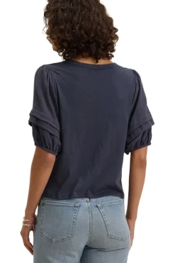 VELVET Haden Pintuck Sleeve T-shirt in^ Tops