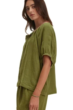 VELVET Jaimi Woven Linen Top in^ Tops