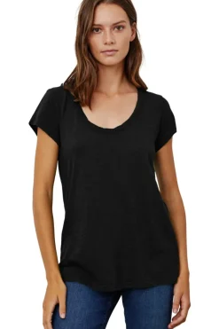 VELVET Kira Short Sleeve Soft V-neck Tee in^ Tops