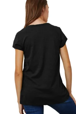VELVET Kira Short Sleeve Soft V-neck Tee in^ Tops
