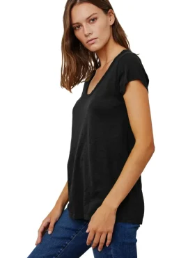 VELVET Kira Short Sleeve Soft V-neck Tee in^ Tops