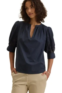 VELVET Laria Sunflower Embroidered Top in^ Tops