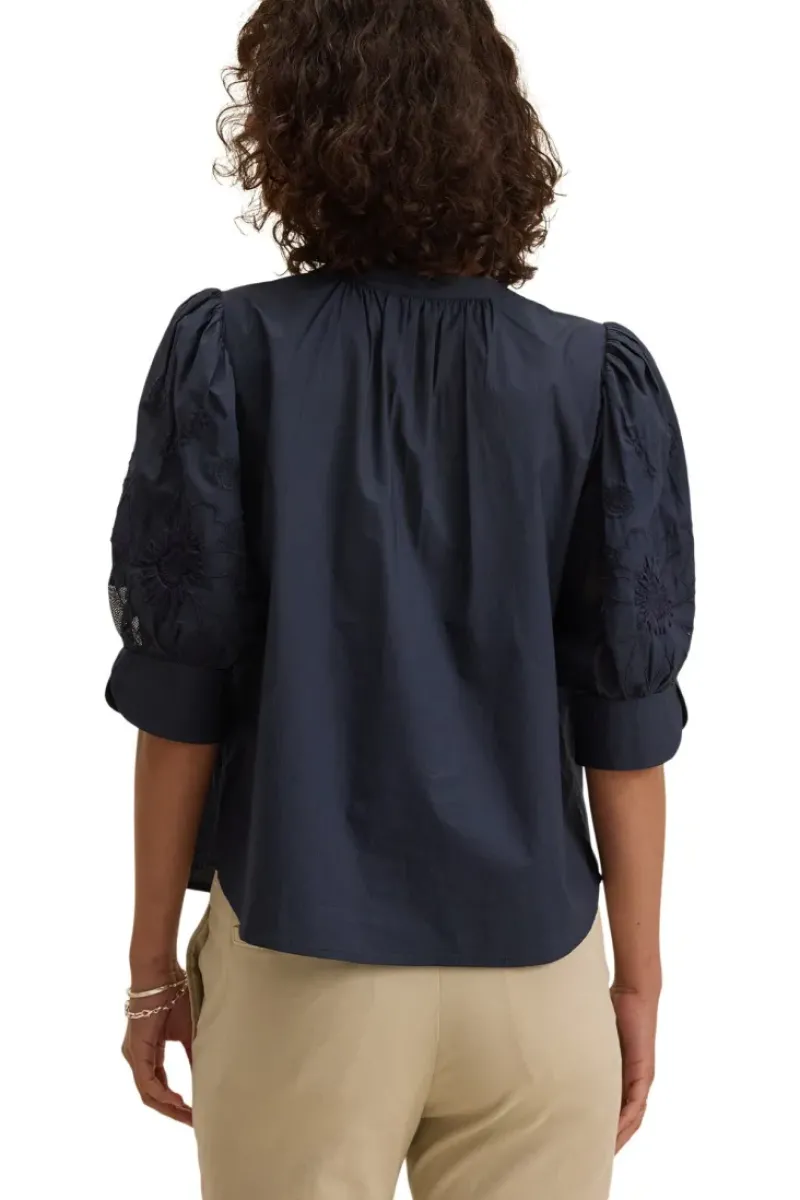 VELVET Laria Sunflower Embroidered Top in^ Tops