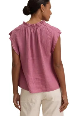 VELVET Semira Woven Linen Top in^ Tops