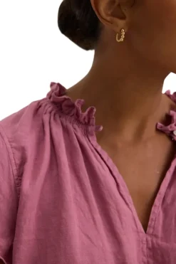 VELVET Semira Woven Linen Top in^ Tops