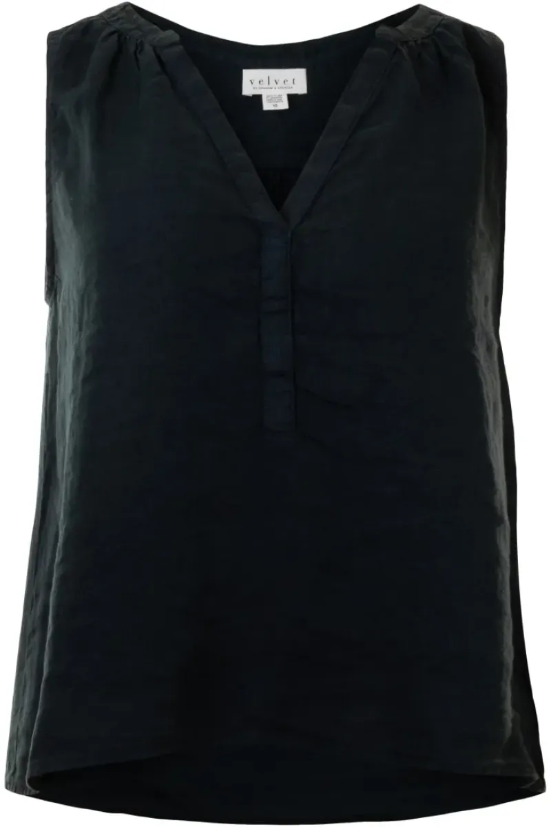VELVET Tacy Linen Sleeveless Top^ Tops