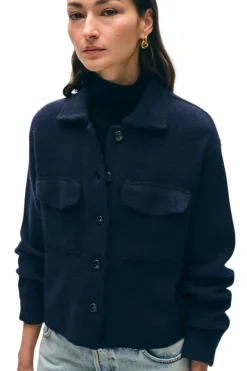 WHITE & WARREN Cashmere Cropped Shacket in^ Blazers & Outerwear