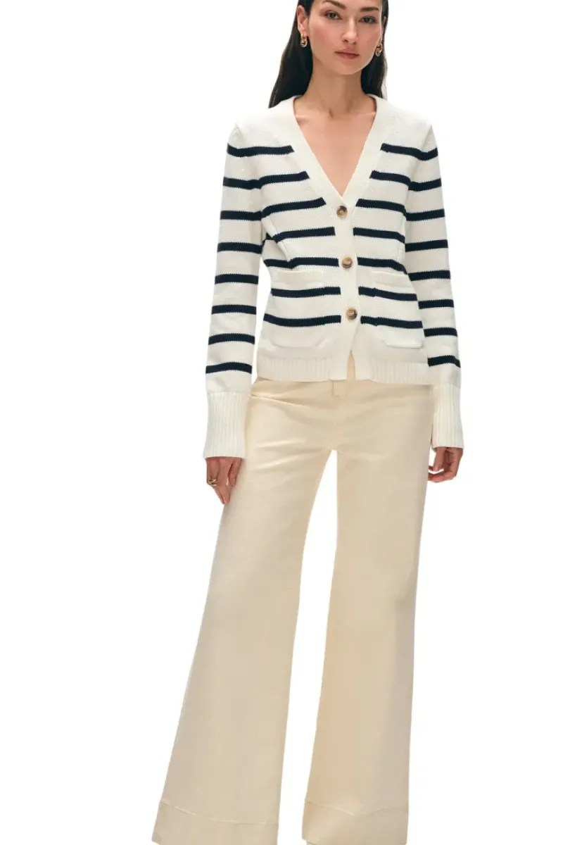 WHITE & WARREN Organic Cotton Waisted Cardigan in^ Sweaters