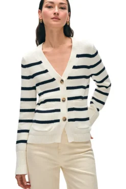 WHITE & WARREN Organic Cotton Waisted Cardigan in^ Sweaters