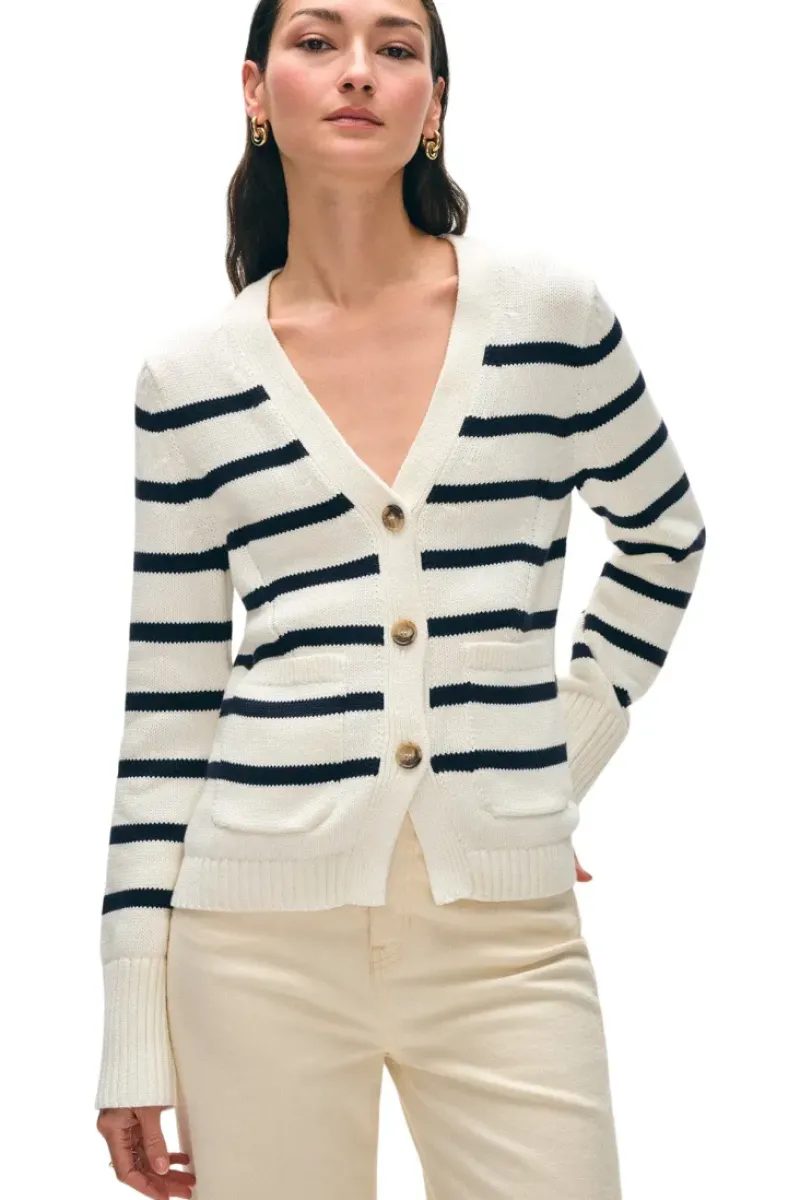 WHITE & WARREN Organic Cotton Waisted Cardigan in^ Sweaters
