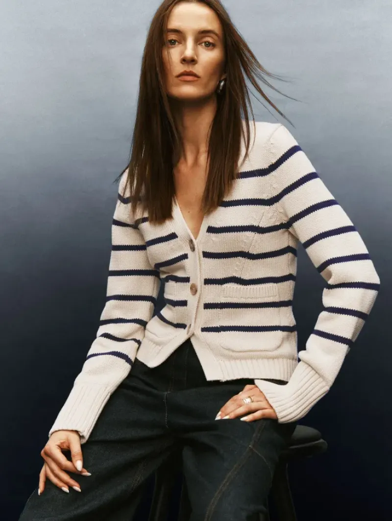 WHITE & WARREN Organic Cotton Waisted Cardigan in^ Sweaters