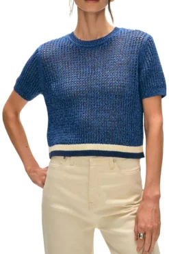 WHITE & WARREN Organic Cotton Mesh T-Shirt^ Sweaters