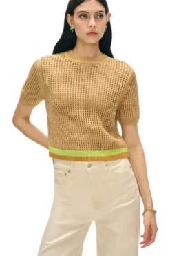WHITE & WARREN Organic Cotton Mesh T-Shirt^ Sweaters