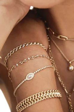 ZOE CHICCO 5 Prong Diamond Small Puffed Mariner Chain Bracelet in 14k^ Bracelets