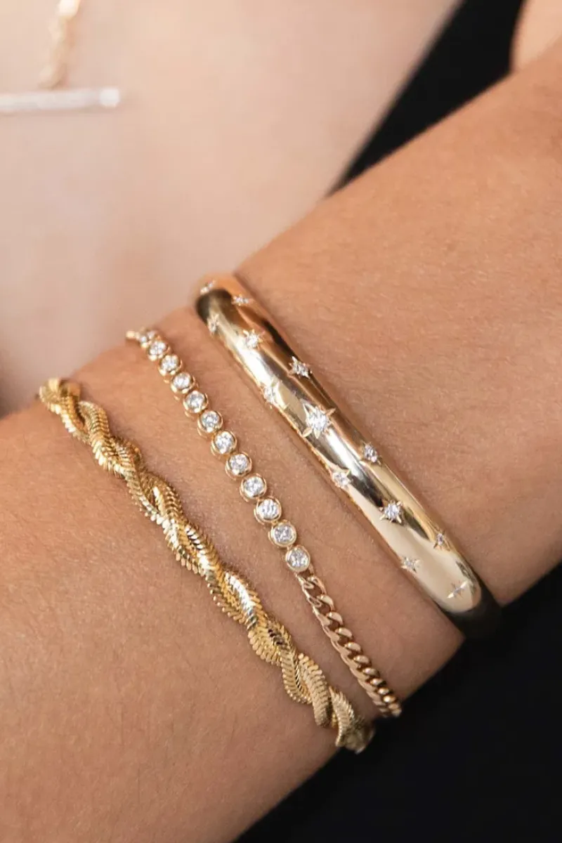 ZOE CHICCO Diamond Bezel Tennis Segment Curb Chain Bracelet in 14k^ Bracelets