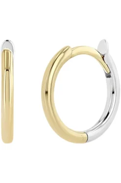 ZOE CHICCO Huggie Hoop Earrings in Two Tone^ Earrings