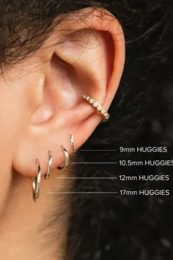 ZOE CHICCO Huggie Hoop Earrings in Two Tone^ Earrings
