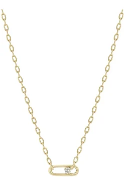 ZOE CHICCO 14k Nested Diamond Large Paperclip Link Square Oval Chain Necklace in^ Necklaces