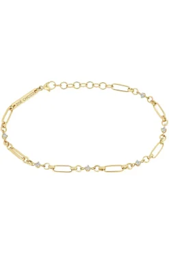 ZOE CHICCO Linked Prong Diamond & Medium Paperclip Rolo Chain Bracelet in 14k^ Bracelets