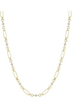 ZOE CHICCO Linked Prong Diamond & Medium Paperclip Rolo Chain Necklace in 14k^ Necklaces